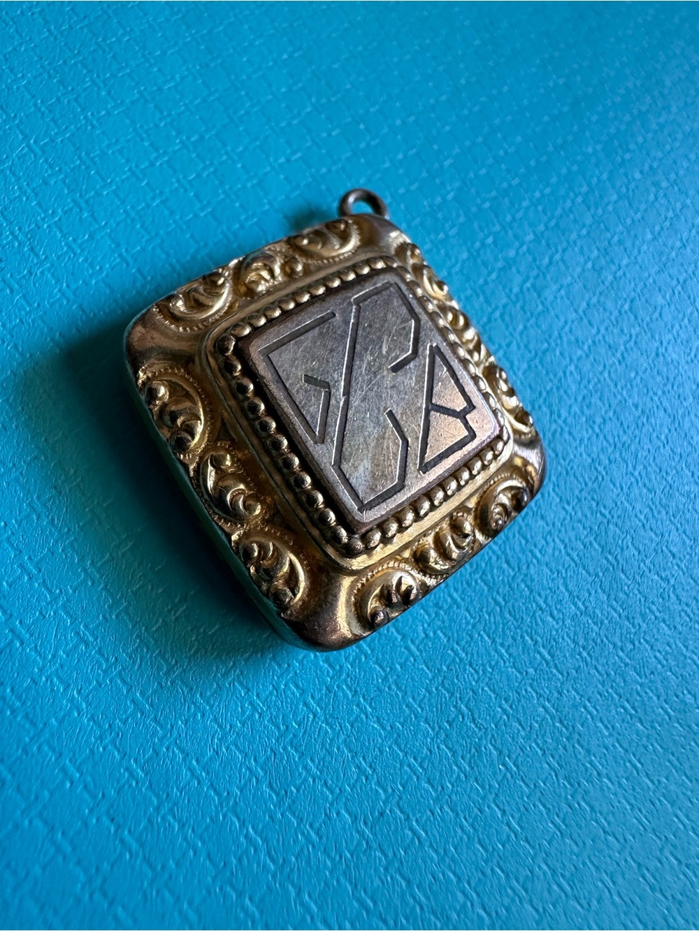 Victorian Era Gold Filled Initial Photo Locket - Picture 2 of 5